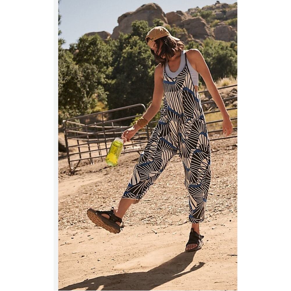Free People Hot Shot Right on Track Printed Onesie. XS